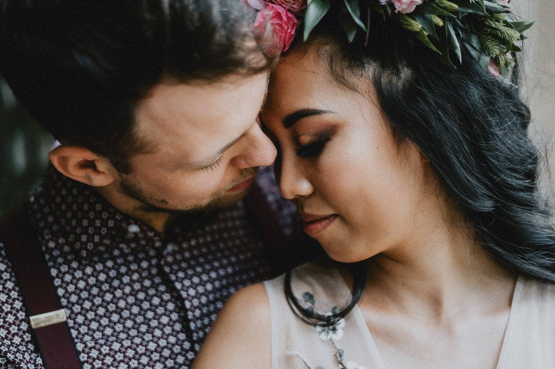 portret pary młodej boho